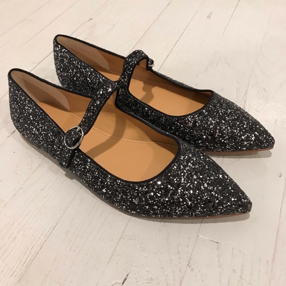 J. Crew Shoes - New J. Crew glitter Mary Jane ballet flats sparkle